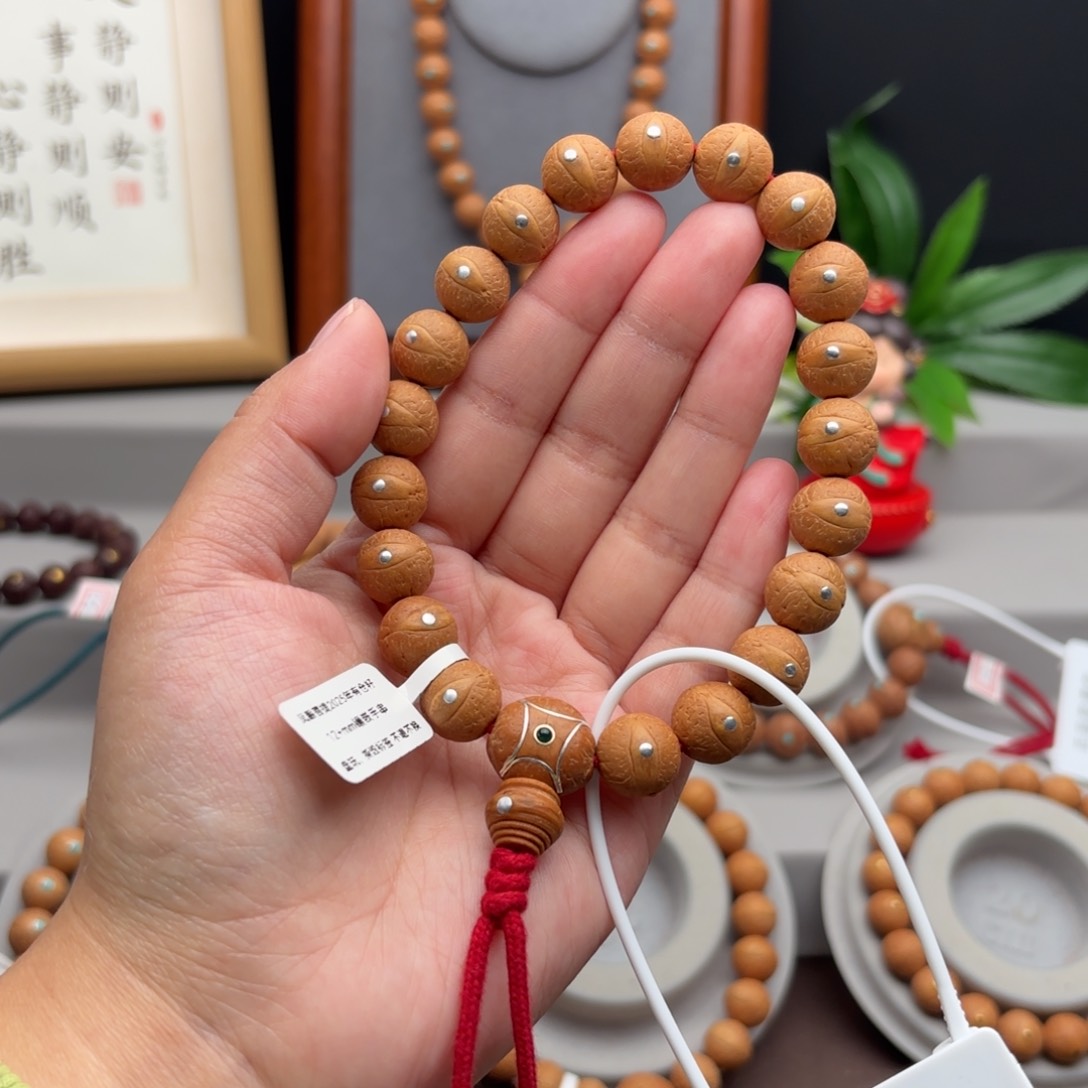 手串凤眼菩提12+镶嵌手串