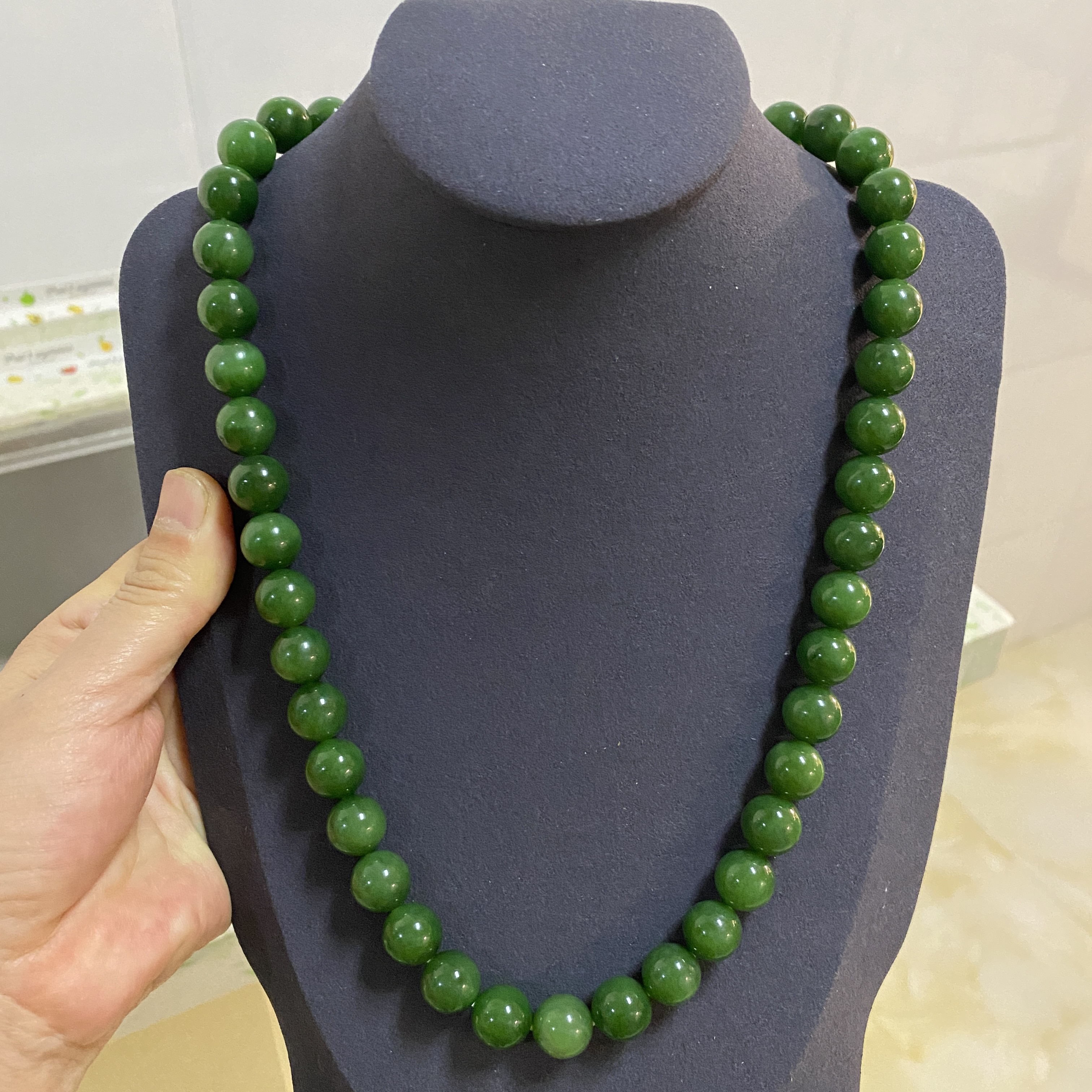 碧玉项链和田碧玉12mm男女款项链