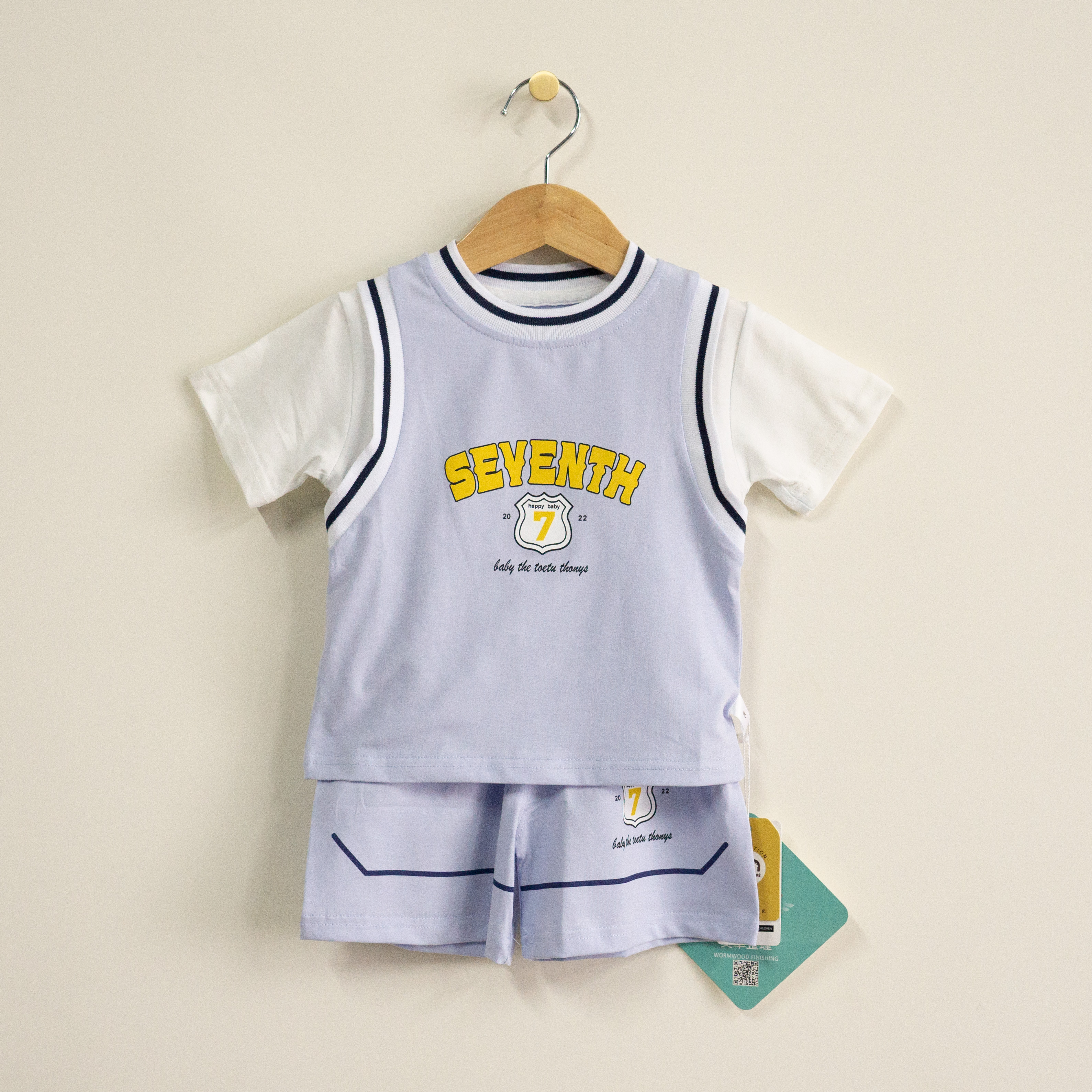 沐童王子75665-蓝色-球服纯棉运动套装-