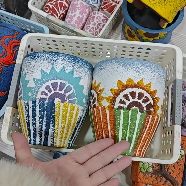 红陶吸水透气的白陶花盆凑满12发货