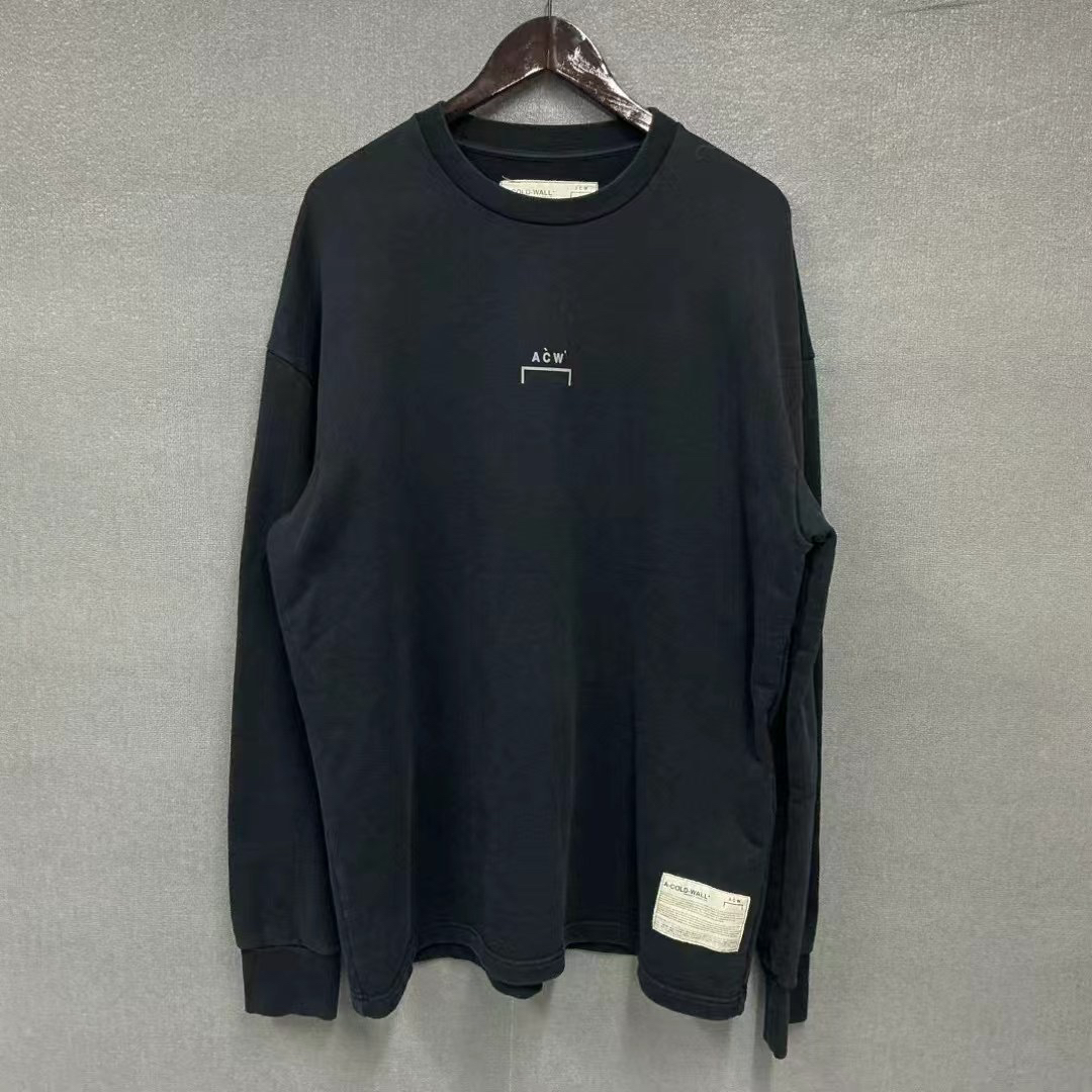 99新  ACOLDWALL冷墙ACW印花logo黑色圆领卫衣 98新M码