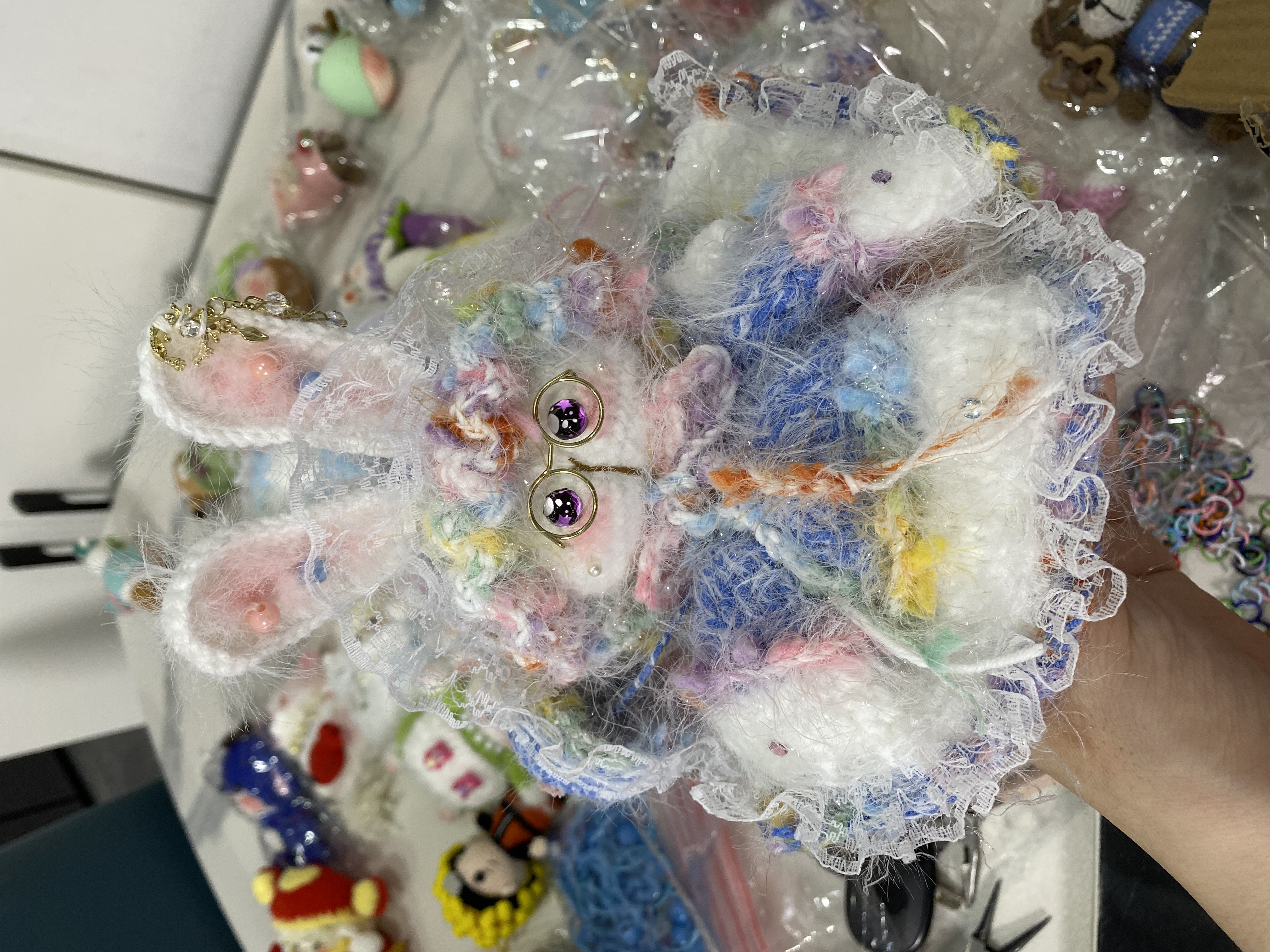 成品彩色糖糖兔DIY手工钩织玩偶