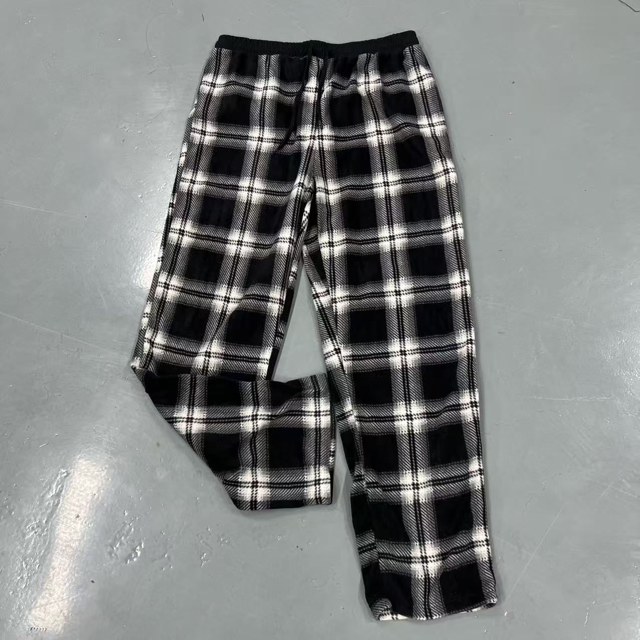 黑色格子绒家居裤 微瑕疵