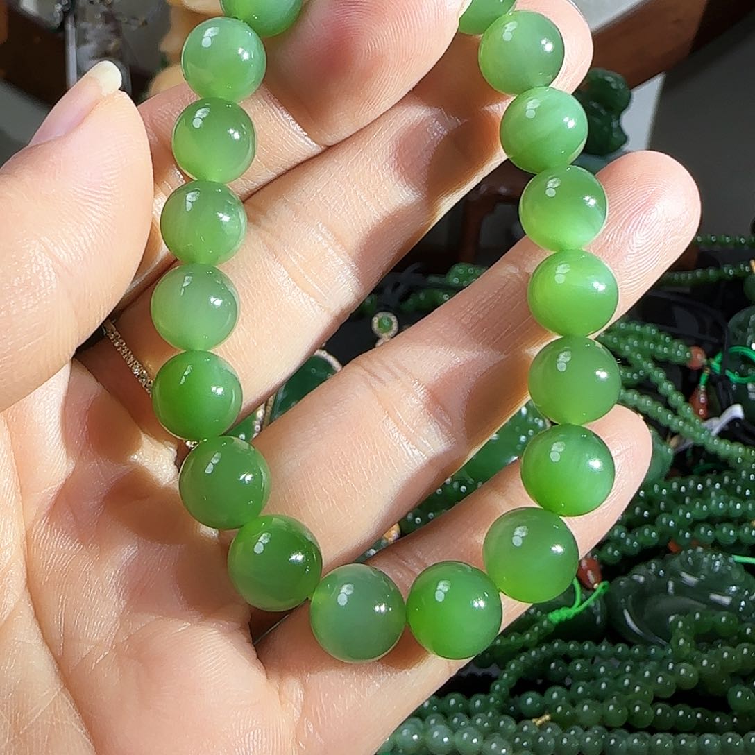 和田玉（碧玉）手链未镶嵌