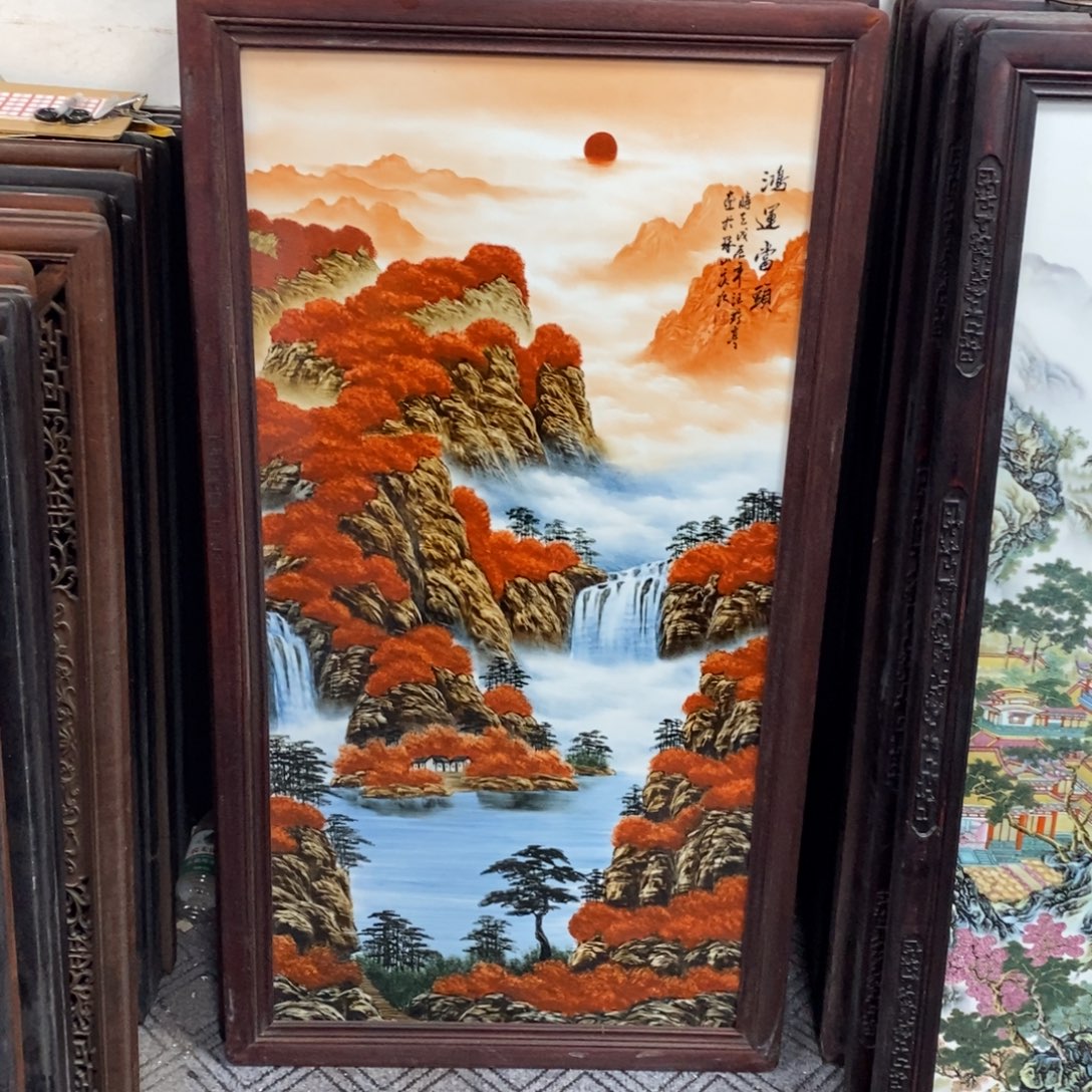 瓷1.2*66*1景德镇瓷板画柴窑烧制