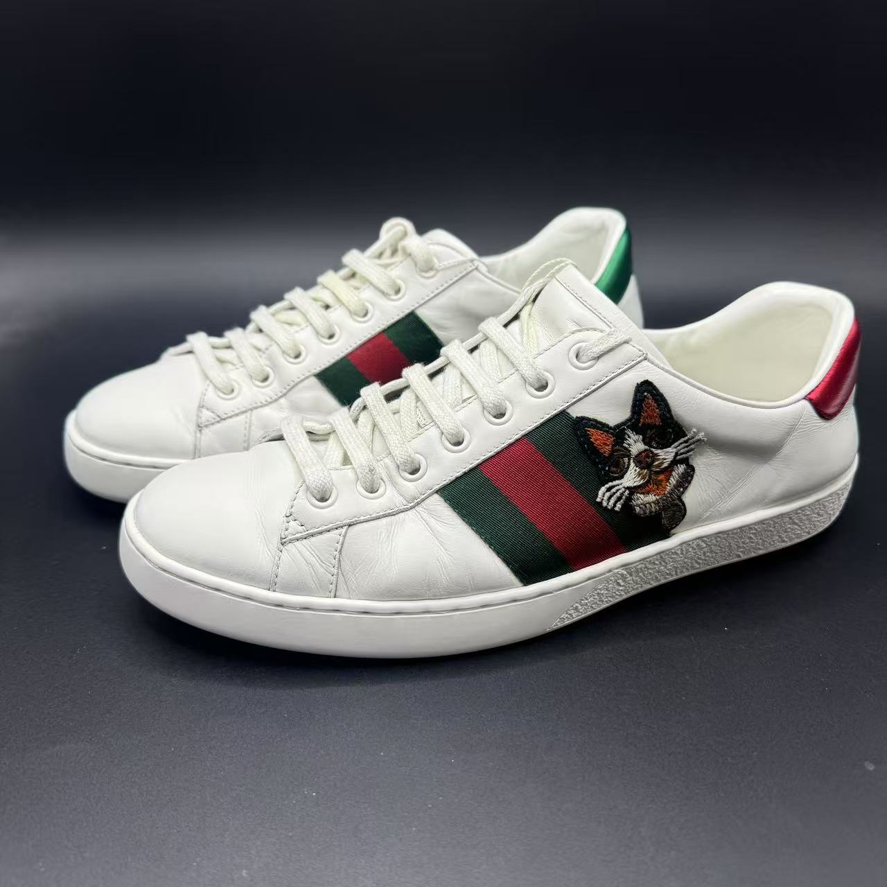 95新 GUCCI/古驰 男士时尚休闲白色板鞋41.5码lb422