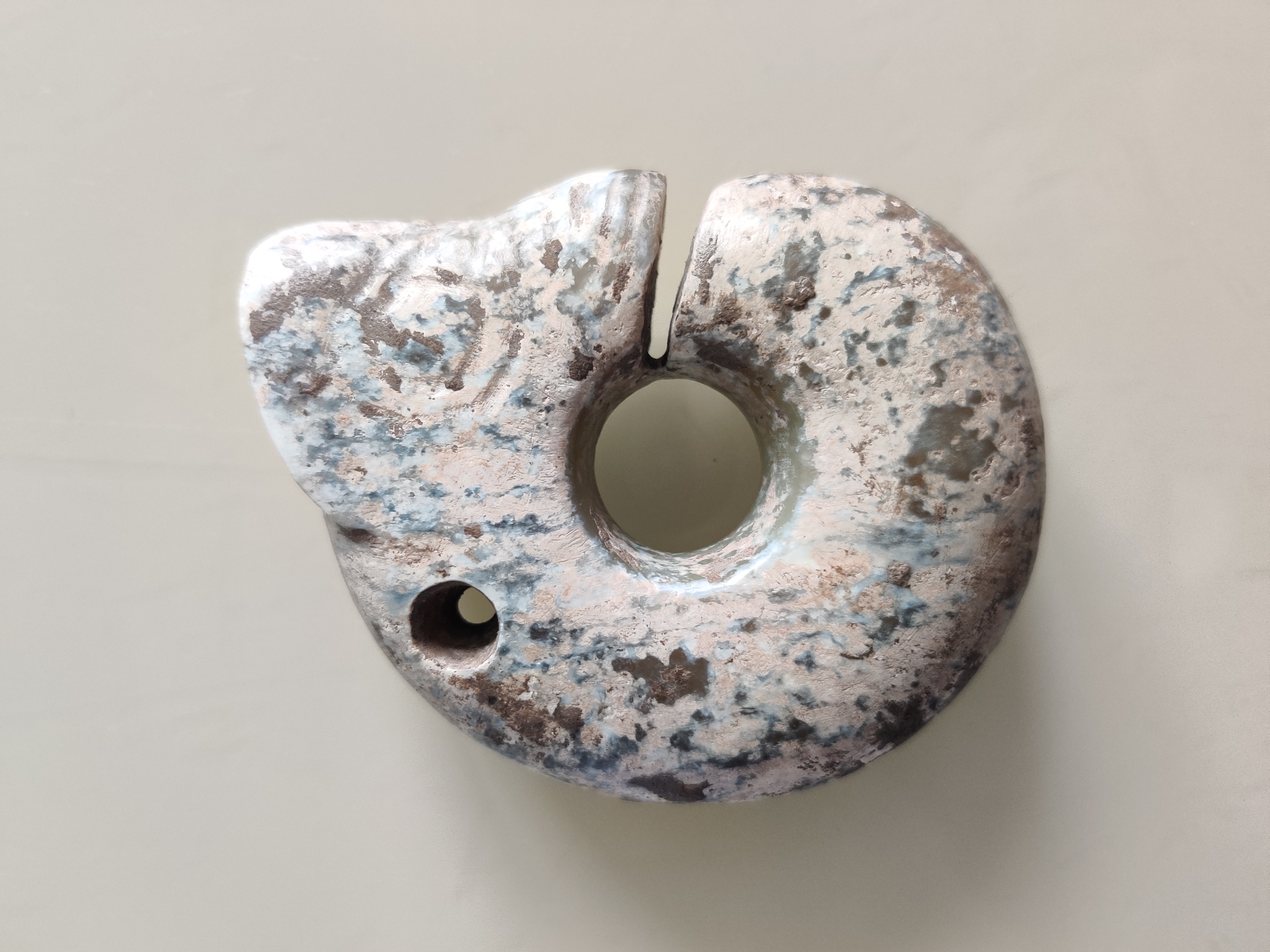 和田玉玉猪龙手把摆件