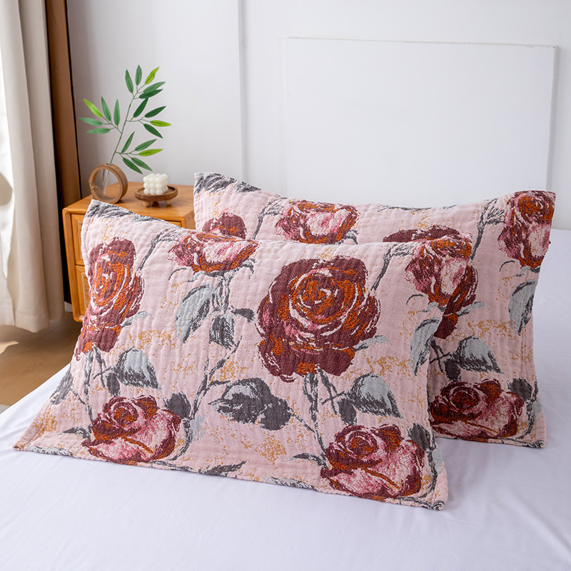 M【娇艳欲滴-粉】52*75一对装轻奢枕巾柔软透气可机洗