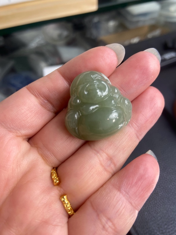 天然和田玉佛公吊坠