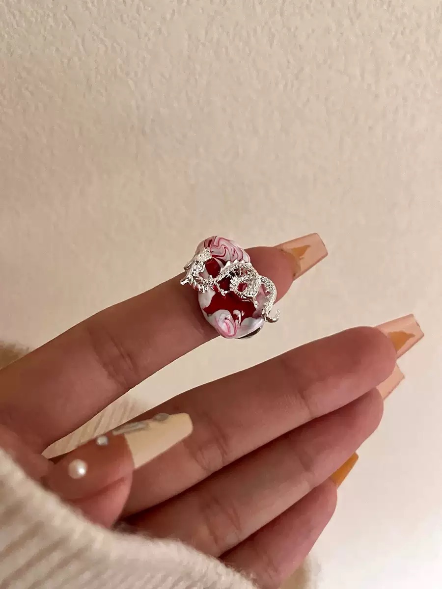 合金珐琅戒指 XUXU/嘘嘘的大店国朝中国龙小众设计戒指