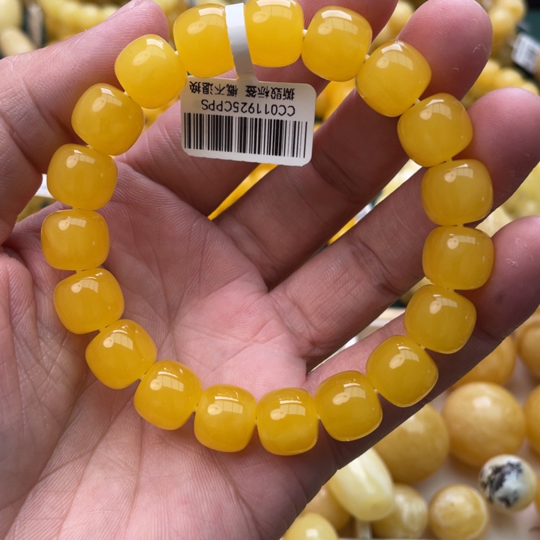 蜜蜡珠宝奇石未镶嵌12mm焦皮同料老型手串20
