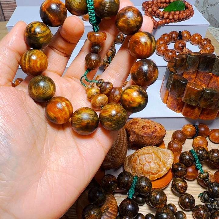 厚***物木质非金属琥珀木水墨丹青