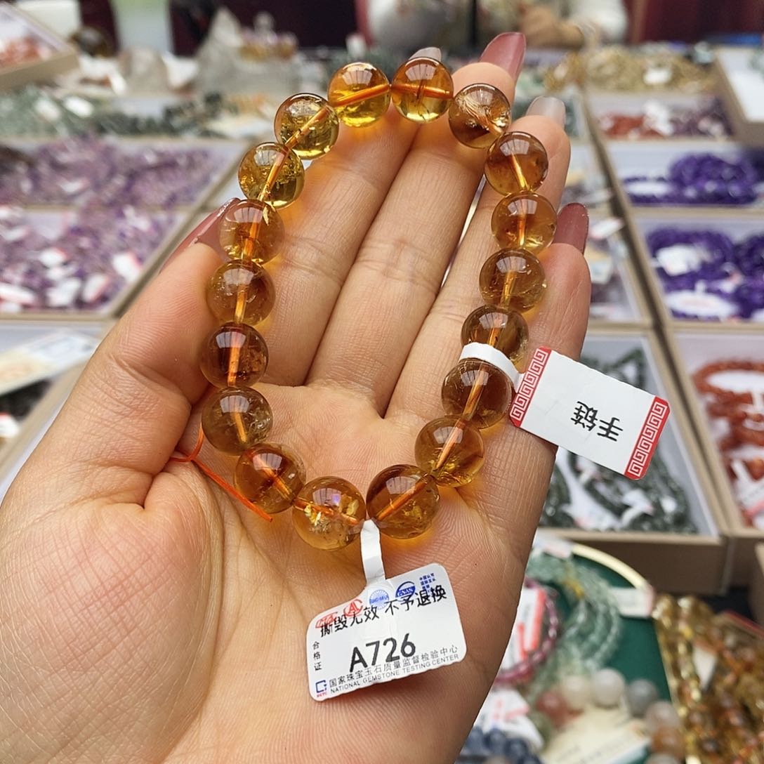 水晶手链未镶嵌媛*A726黄水