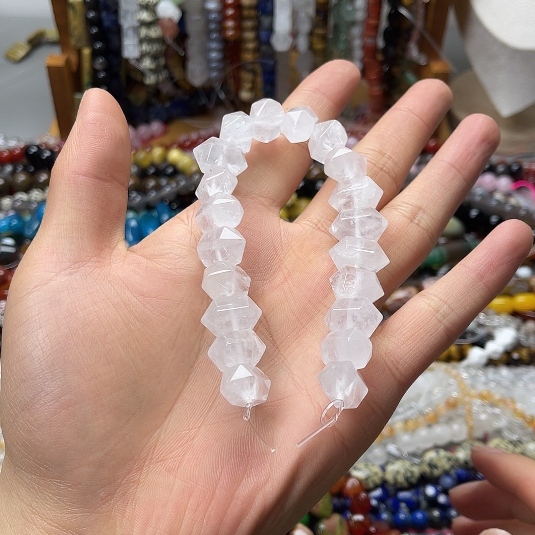 玛瑙/玉髓未镶嵌珠宝半成品10×17白水双尖20颗