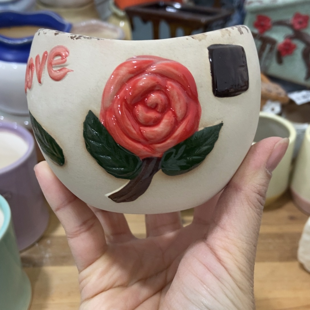 红陶高温陶瓷花盆