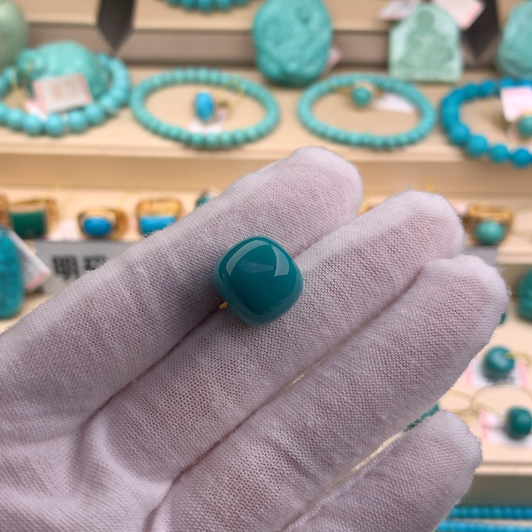 绿松石珠宝奇石未镶嵌14mm