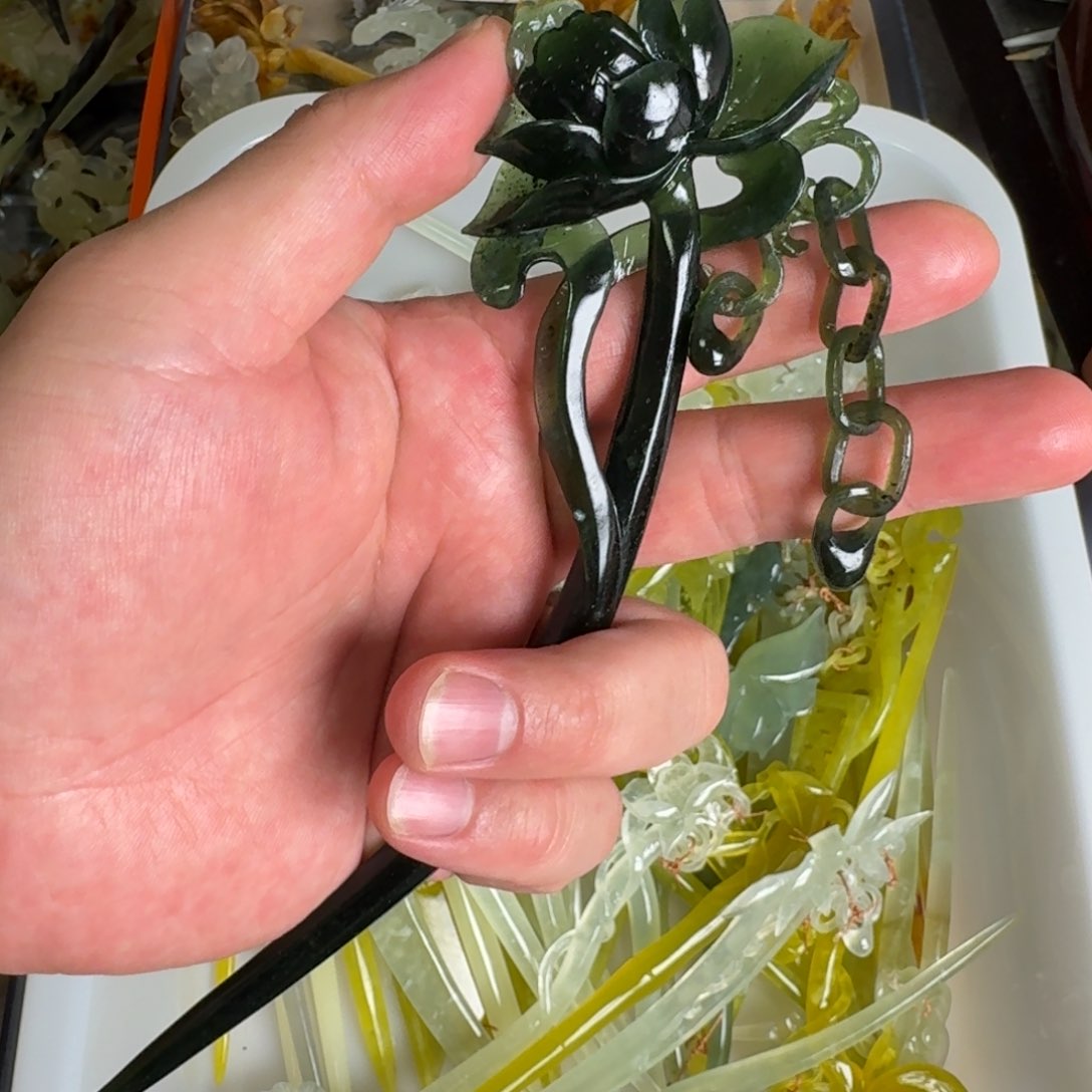 岫玉发饰未镶嵌岫玉发簪就是好看