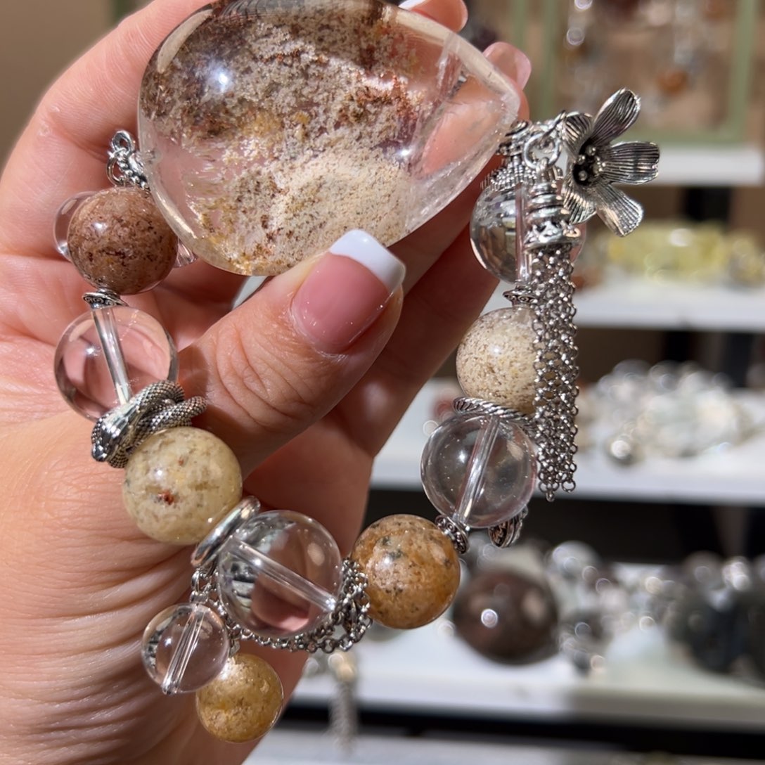 水晶手链合金九**你手串