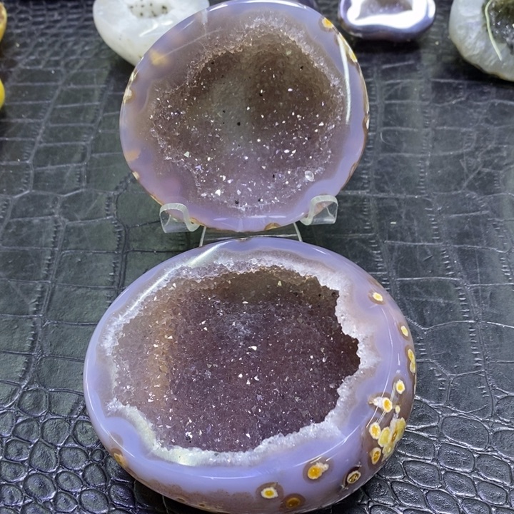 未镶嵌珠宝半成品水晶黑紫盆