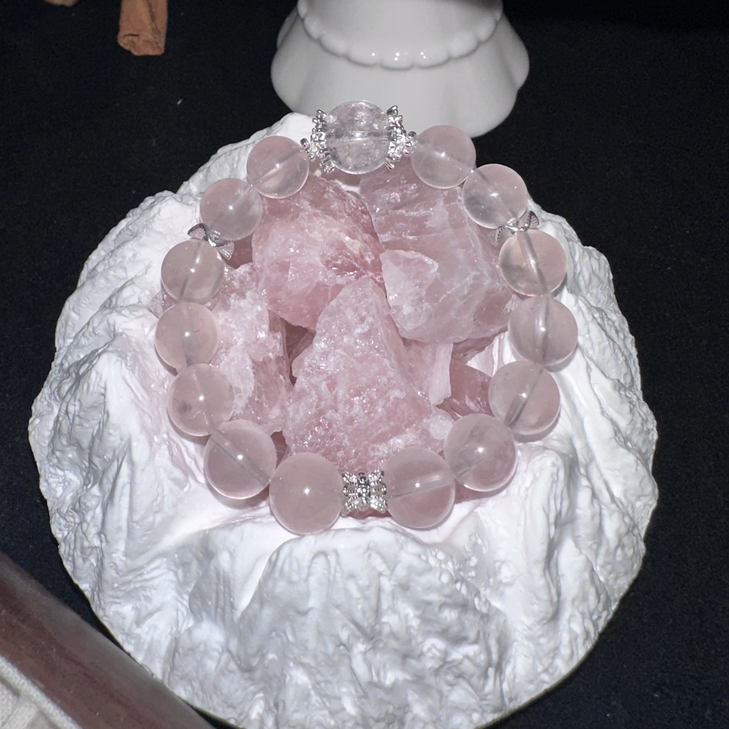 【春日流光】天然水晶粉水晶时尚百搭轻奢叠带