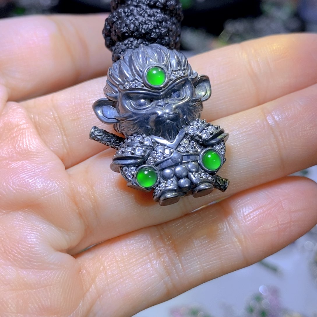 翡翠颈饰合金天然翡翠