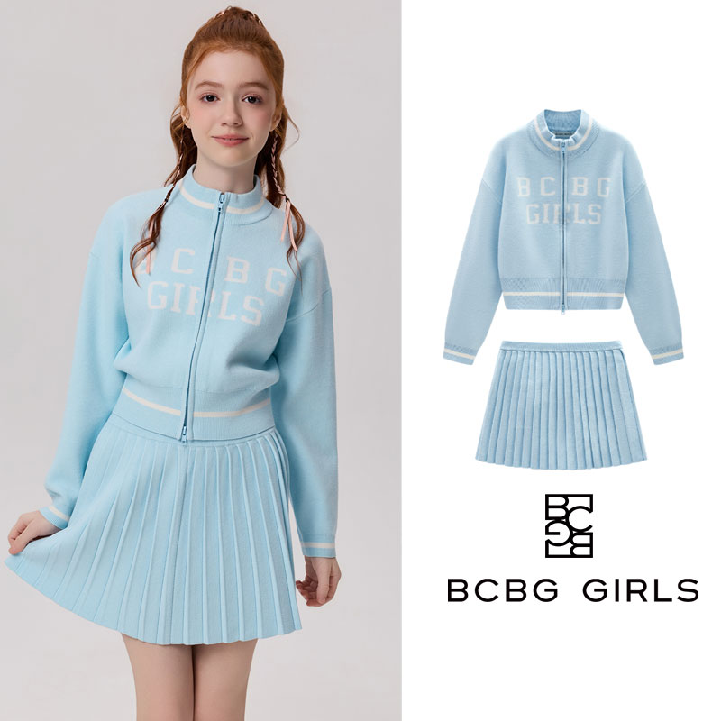 BCBG GIRLS童装时尚休闲运动宽松针织女童外套+短裙BGB534105509