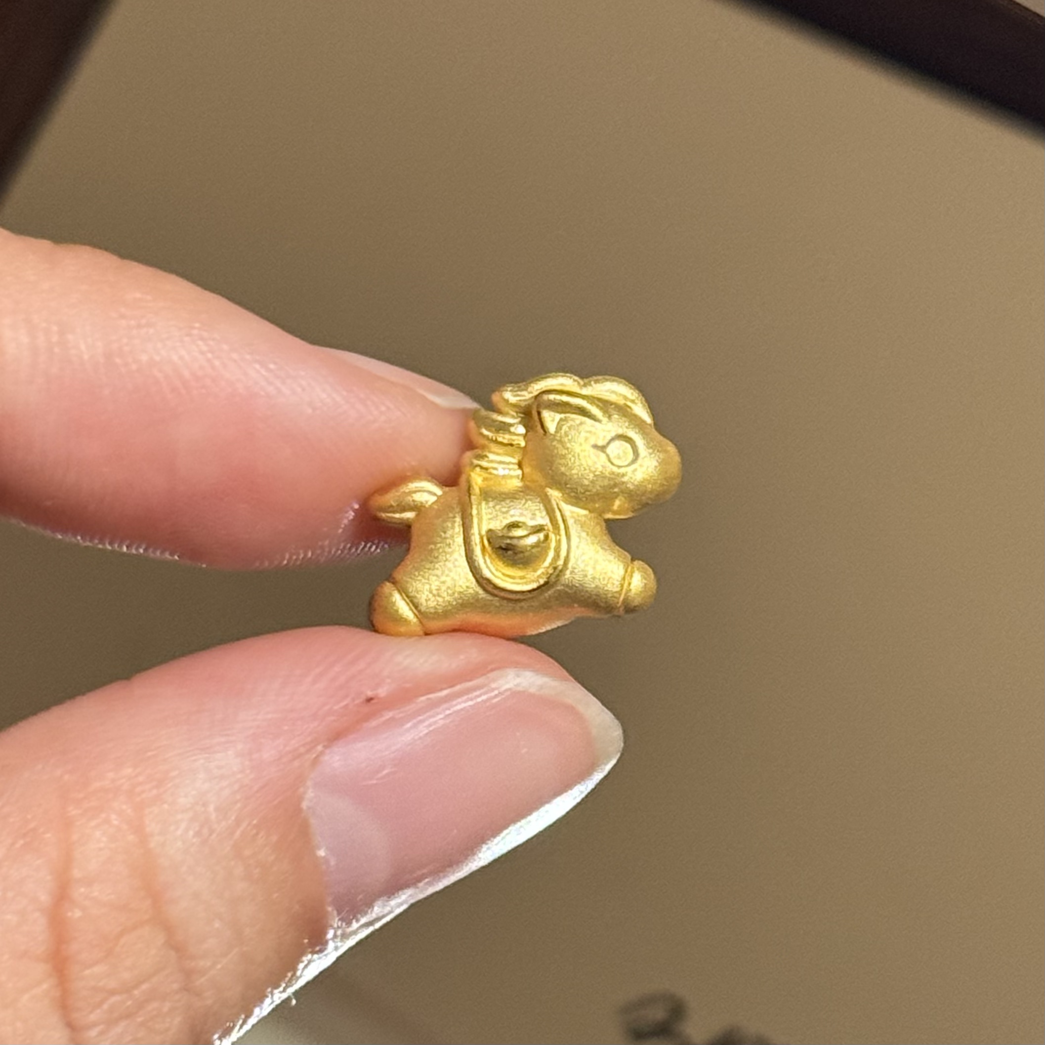 贝贝黄金 足金999 大眼睛马上有元宝 素金 转运珠 103