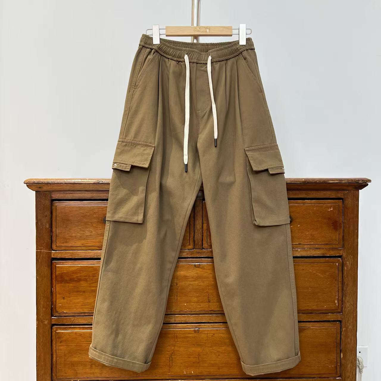 重工水洗多口袋宽松阔腿直筒工装裤 A981 DM25B033