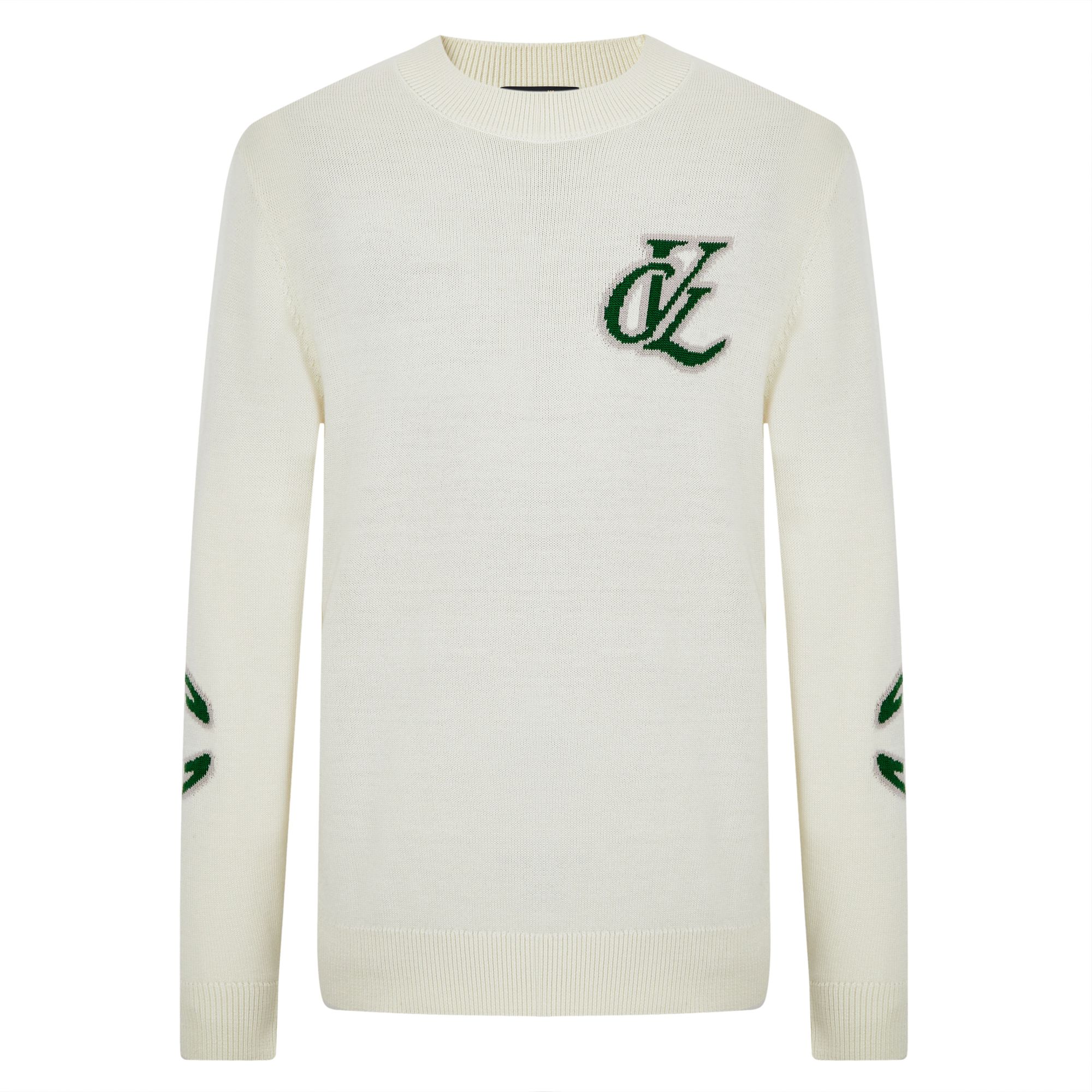 Cavalli Class25秋 圆领设计白色针织男士慵懒羊毛针织衫 CFC231