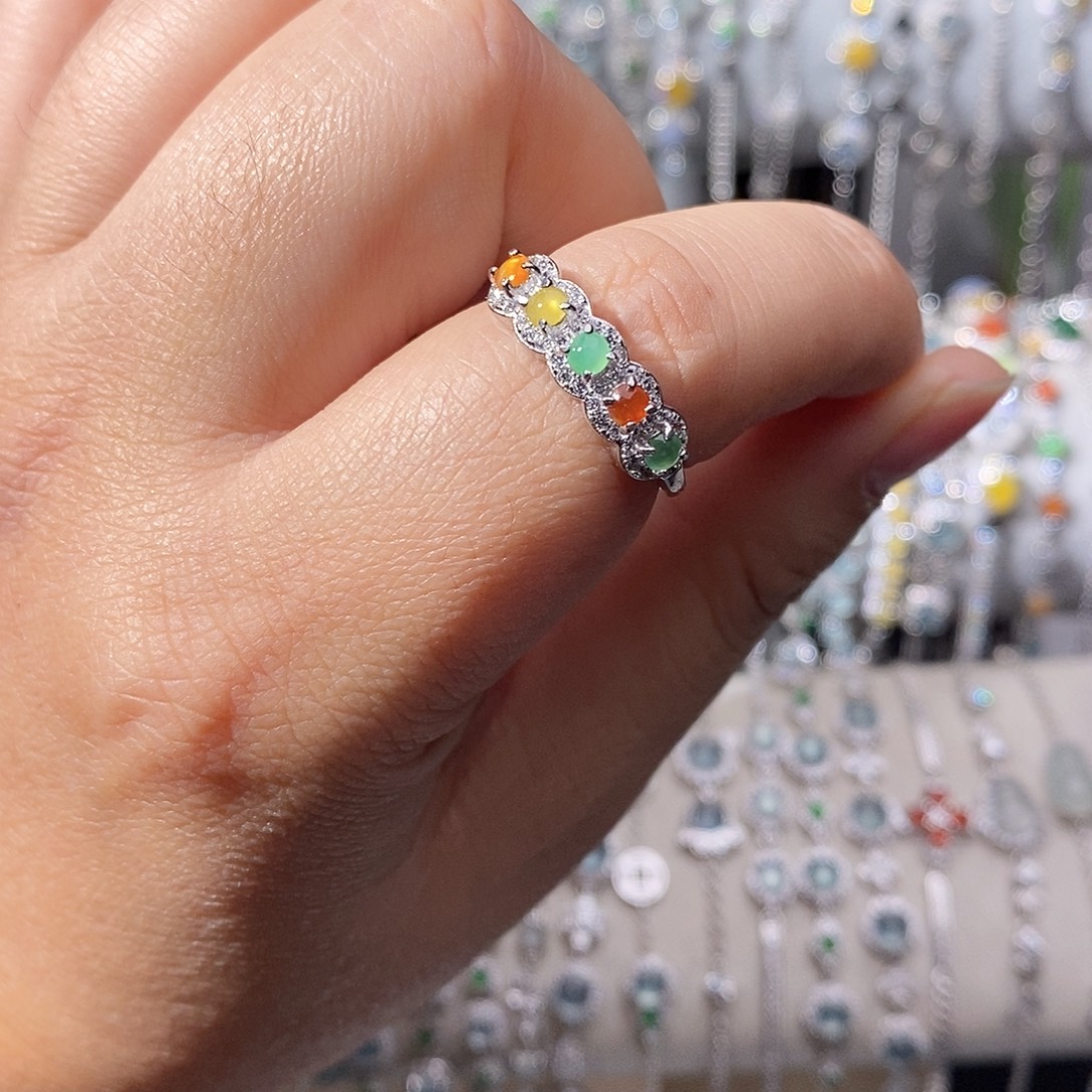 翡翠银S925镶嵌戒指