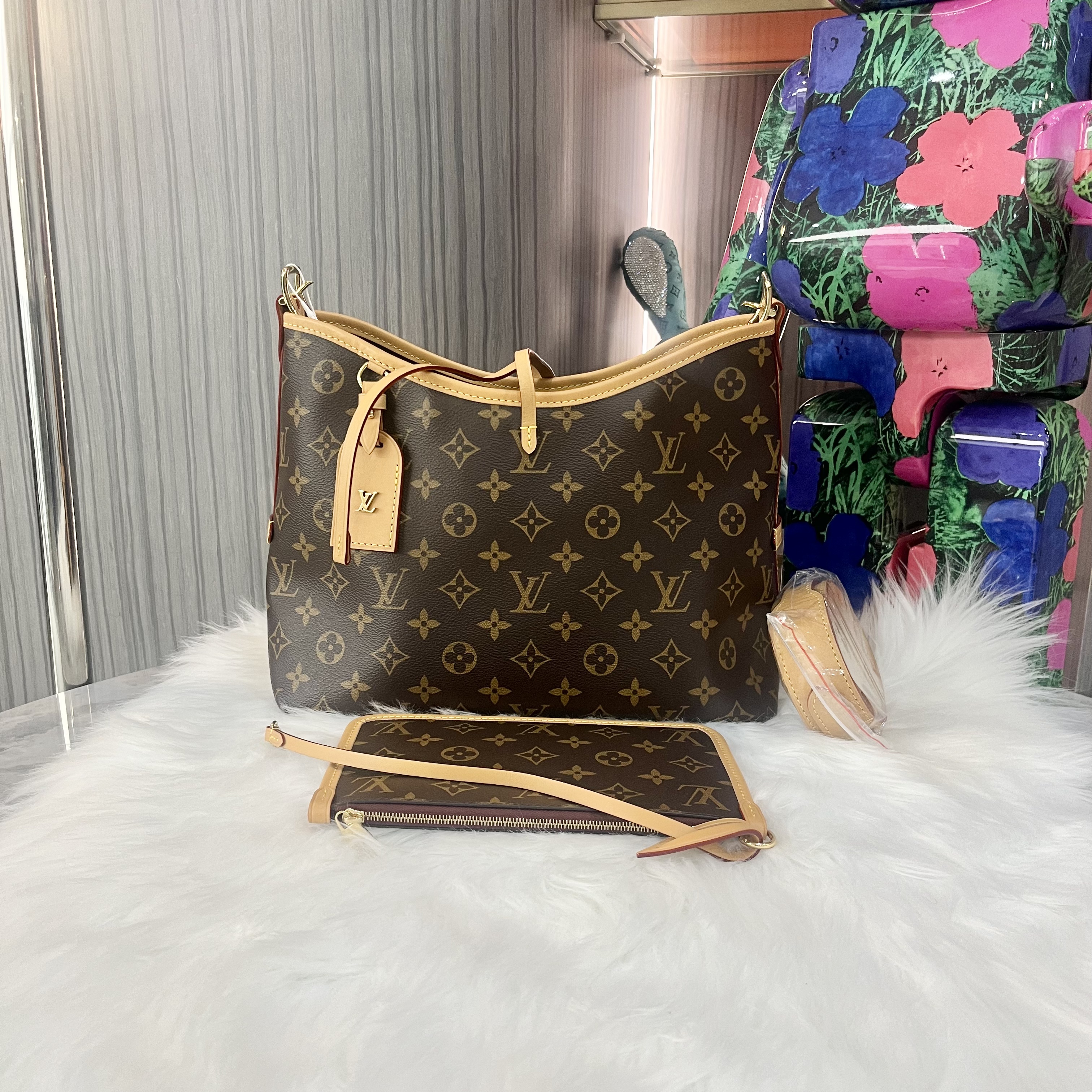 99新 LouisVuitton/路易威登 【辛河奢品】lv 小号carryall单肩包01