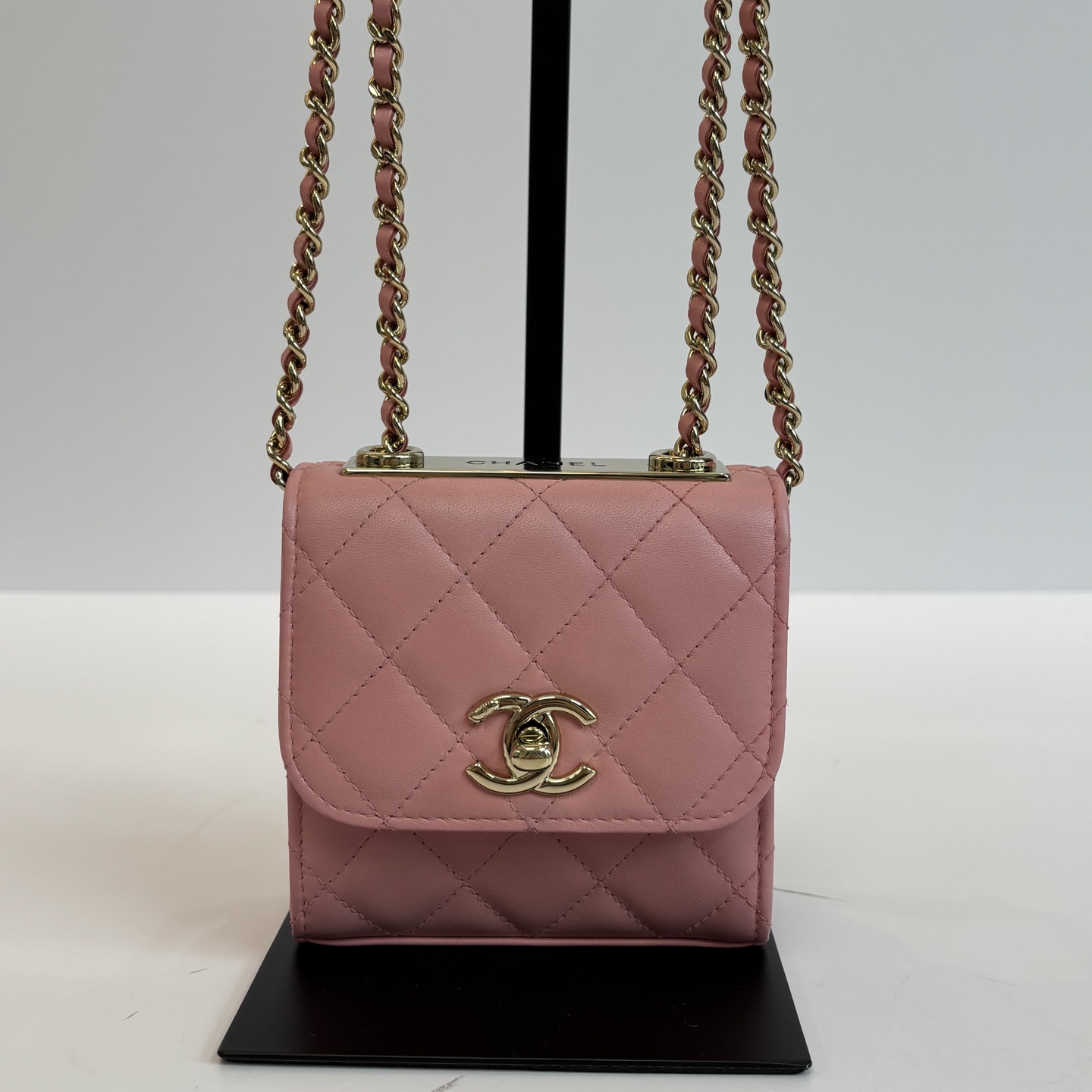 99新 Chanel/香奈儿 Trendy ccmini粉金单肩斜挎小废包 05375