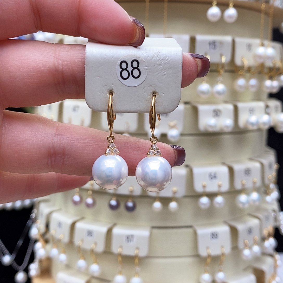 淡水珍珠耳饰银S925镶嵌