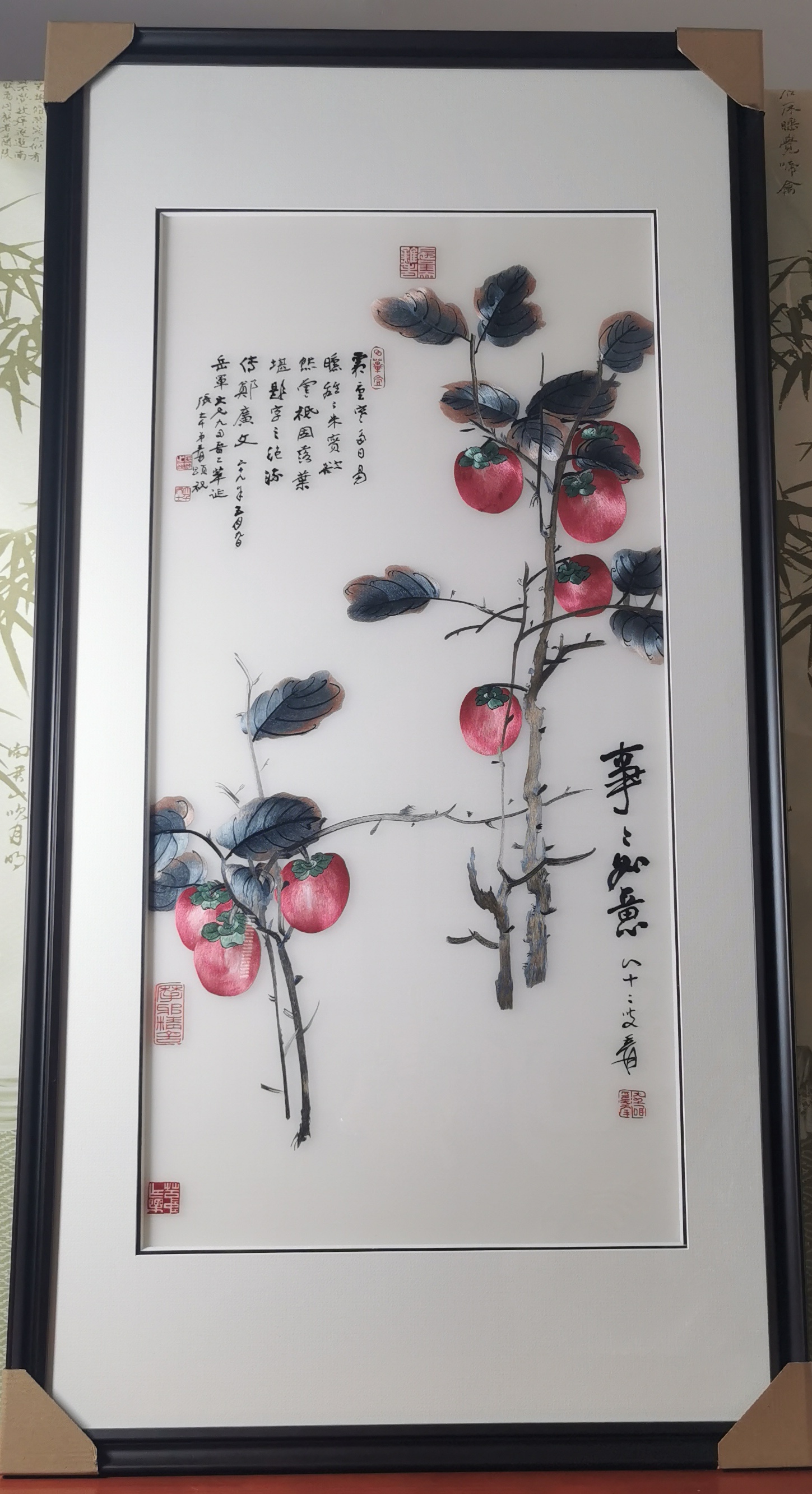 事事如意图苏绣画桑蚕丝乱针绣纯手工刺绣单面绣装饰画商务礼品