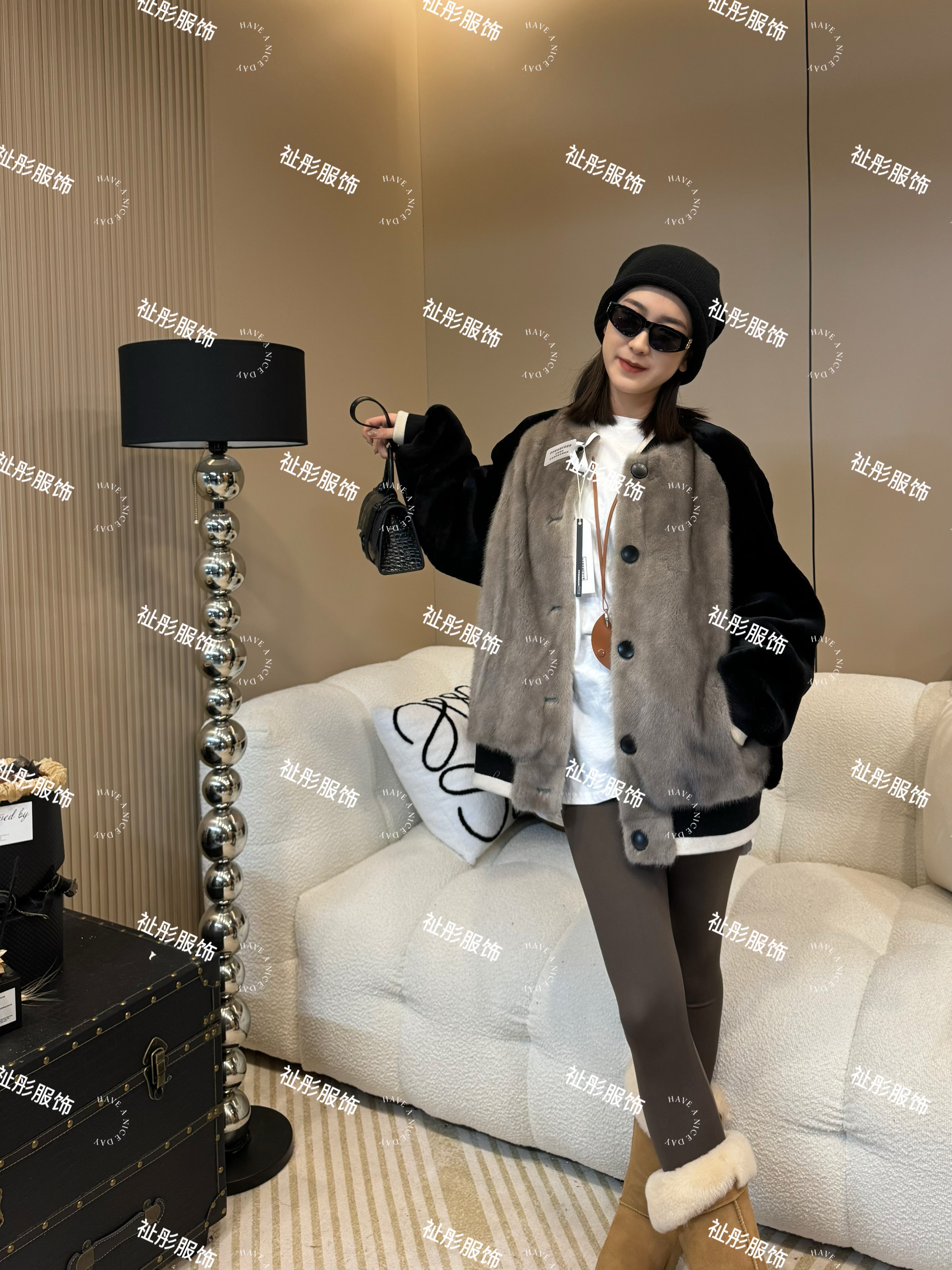 ZT 2025FS｜貂皮棒球服皮毛一体皮草外套