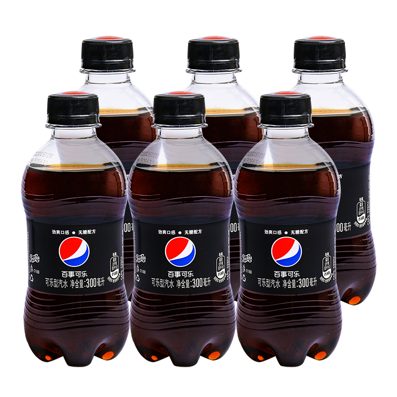 【6瓶】无糖百事可乐300ML*6瓶