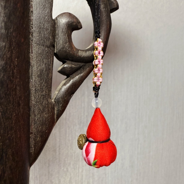 非金属布艺项链 【葫芦·福禄】非遗布艺手作吉祥手机链