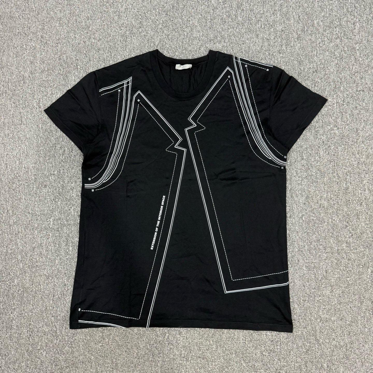 99新 DIOR/迪奥 15074469 Dior迪奥 黑色几何短袖 L码