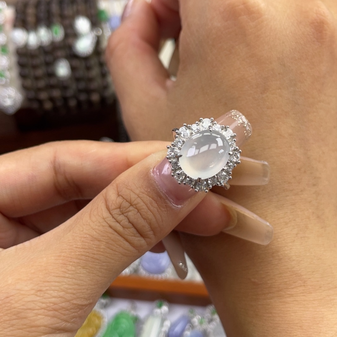 银S925镶嵌戒指翡翠樂*戒指