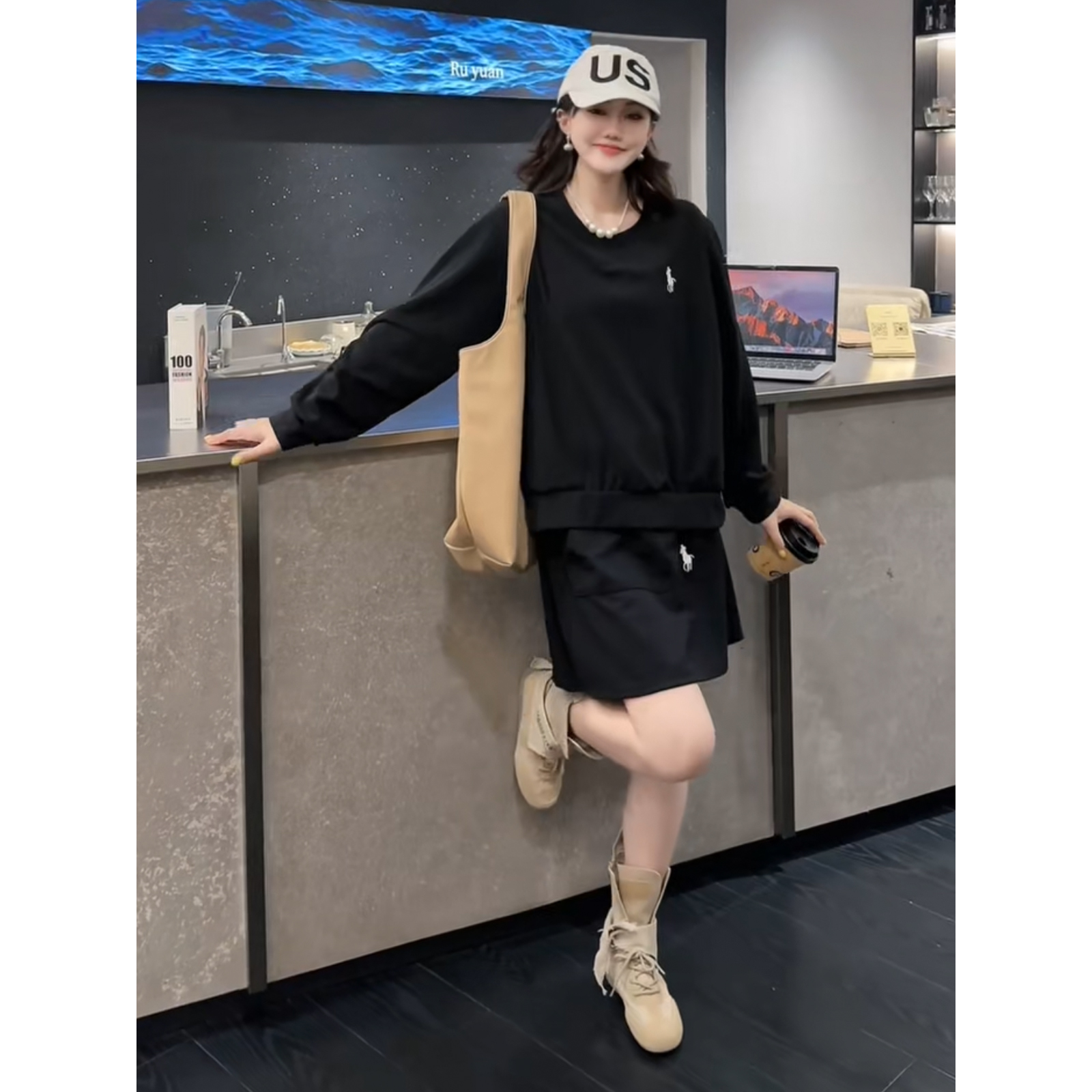 【胡小肥】11显瘦大码两件套装9650休闲长袖百搭时尚简约宽松秋季新