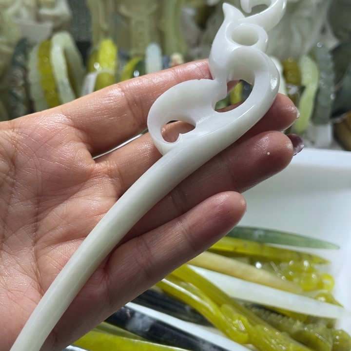 岫玉未镶嵌发簪发簪