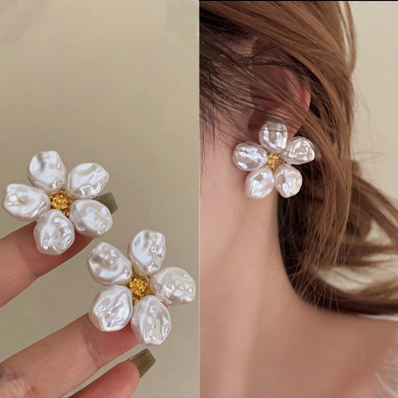 铜合金亚克力耳饰 铜合金亚克力女士耳饰-5014耳钉气质轻奢小众