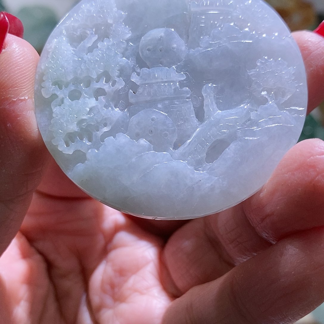 【闪购商品】翡翠颈饰未镶嵌山水