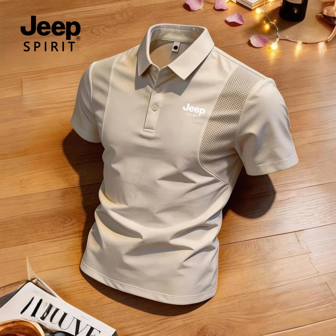 JEEPSPIRIT吉普冰丝短袖POLO衫男士夏季新款商务休闲翻领T恤上衣t