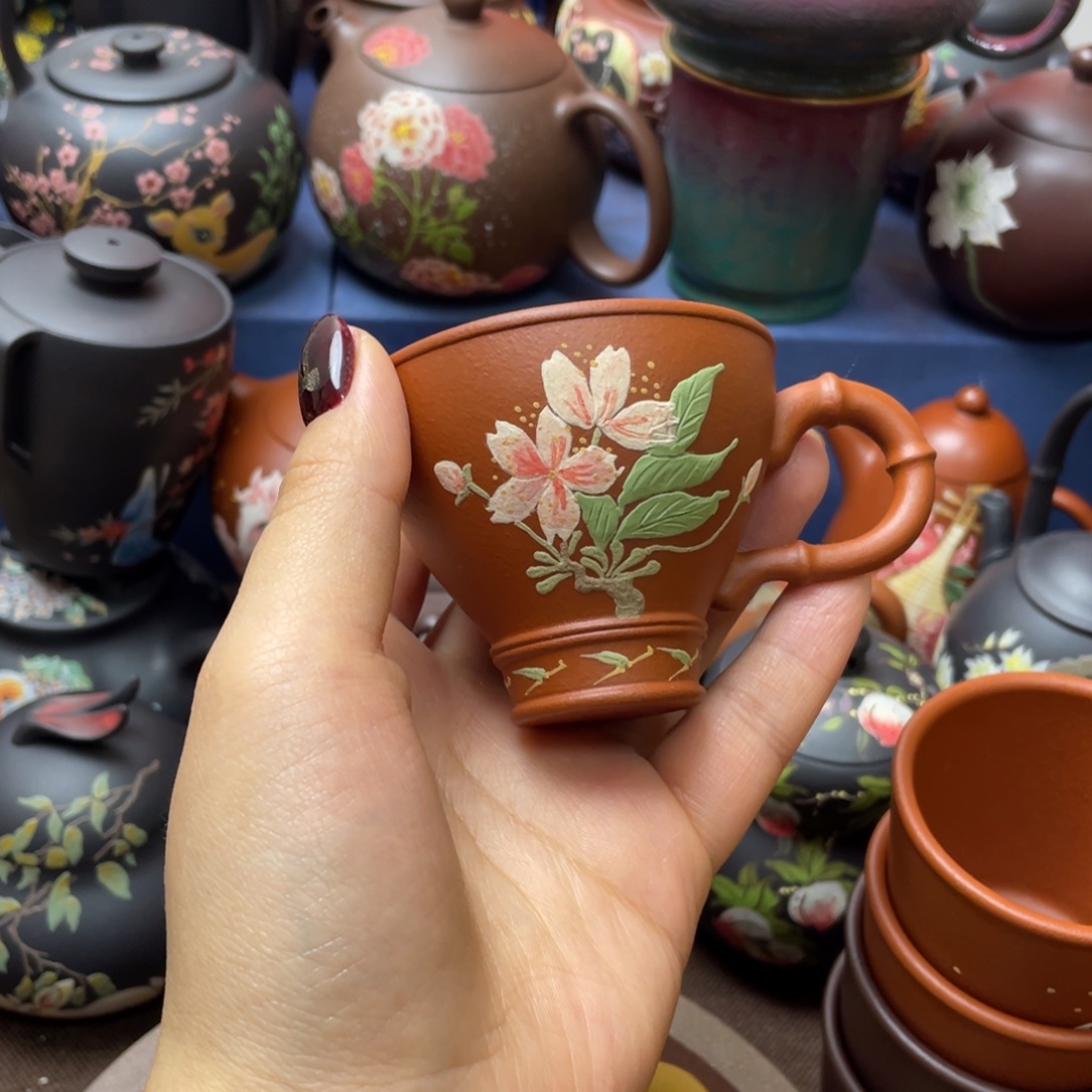 红泥茶杯紫砂主人杯80cc