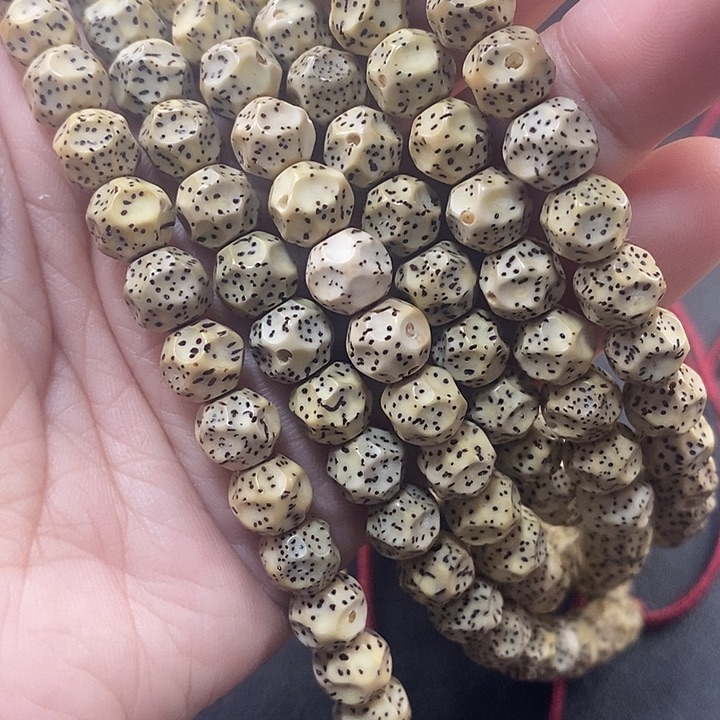 星月菩提手串雕刻8×7七巧棱珠120颗