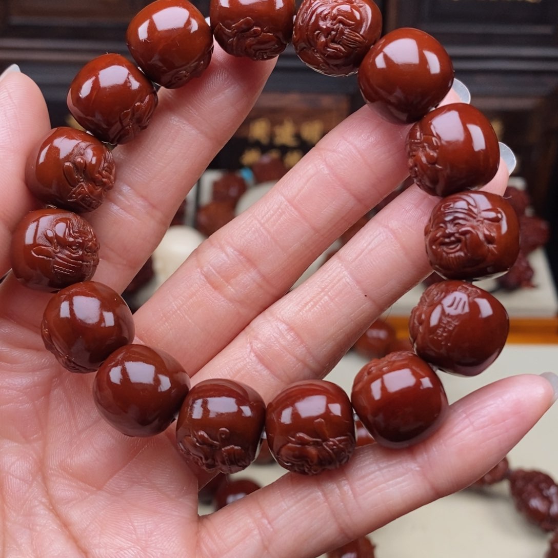 橄榄核吊坠(****)财神，