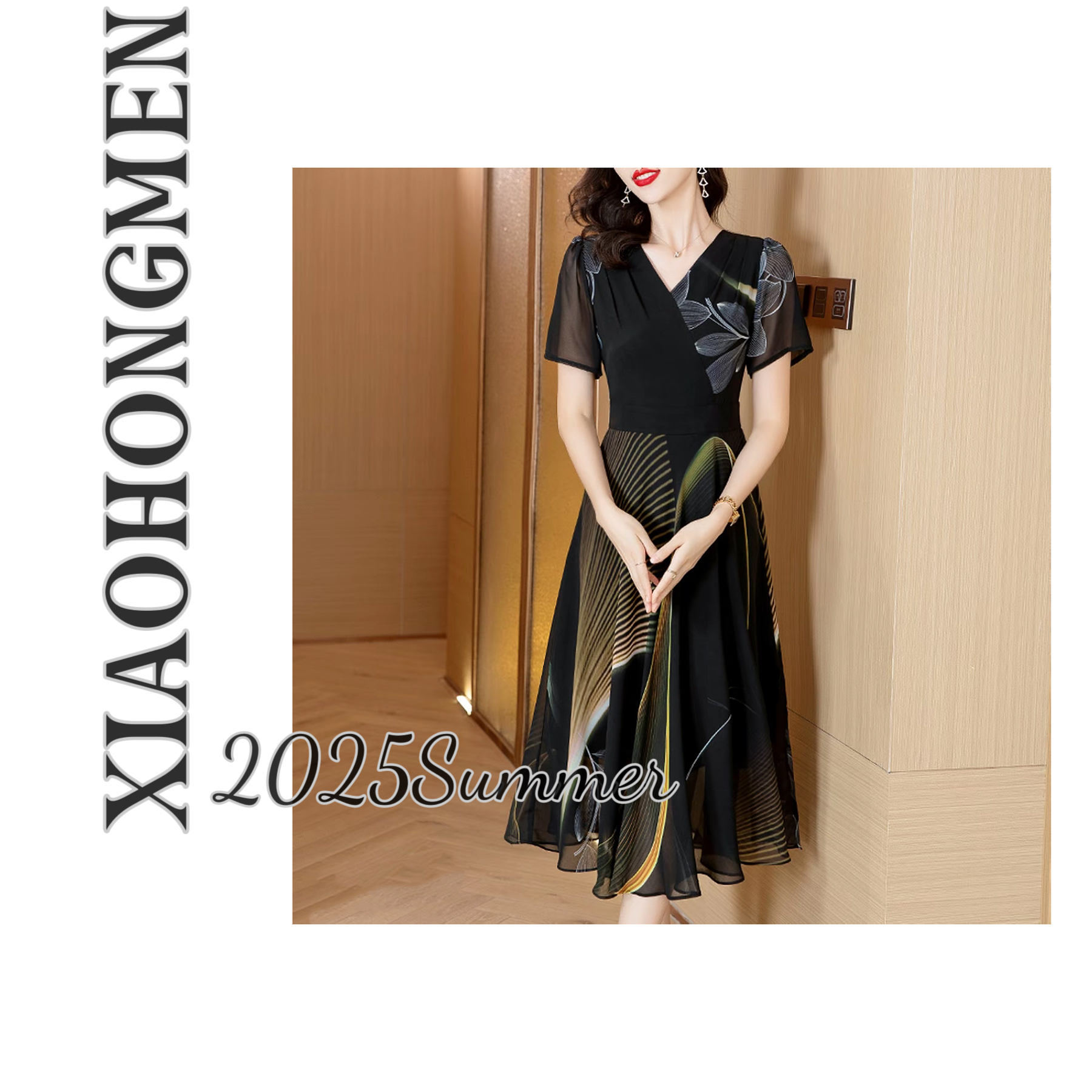 A211 2025年夏季新款高级气质高端品牌遮肚子显瘦连衣裙