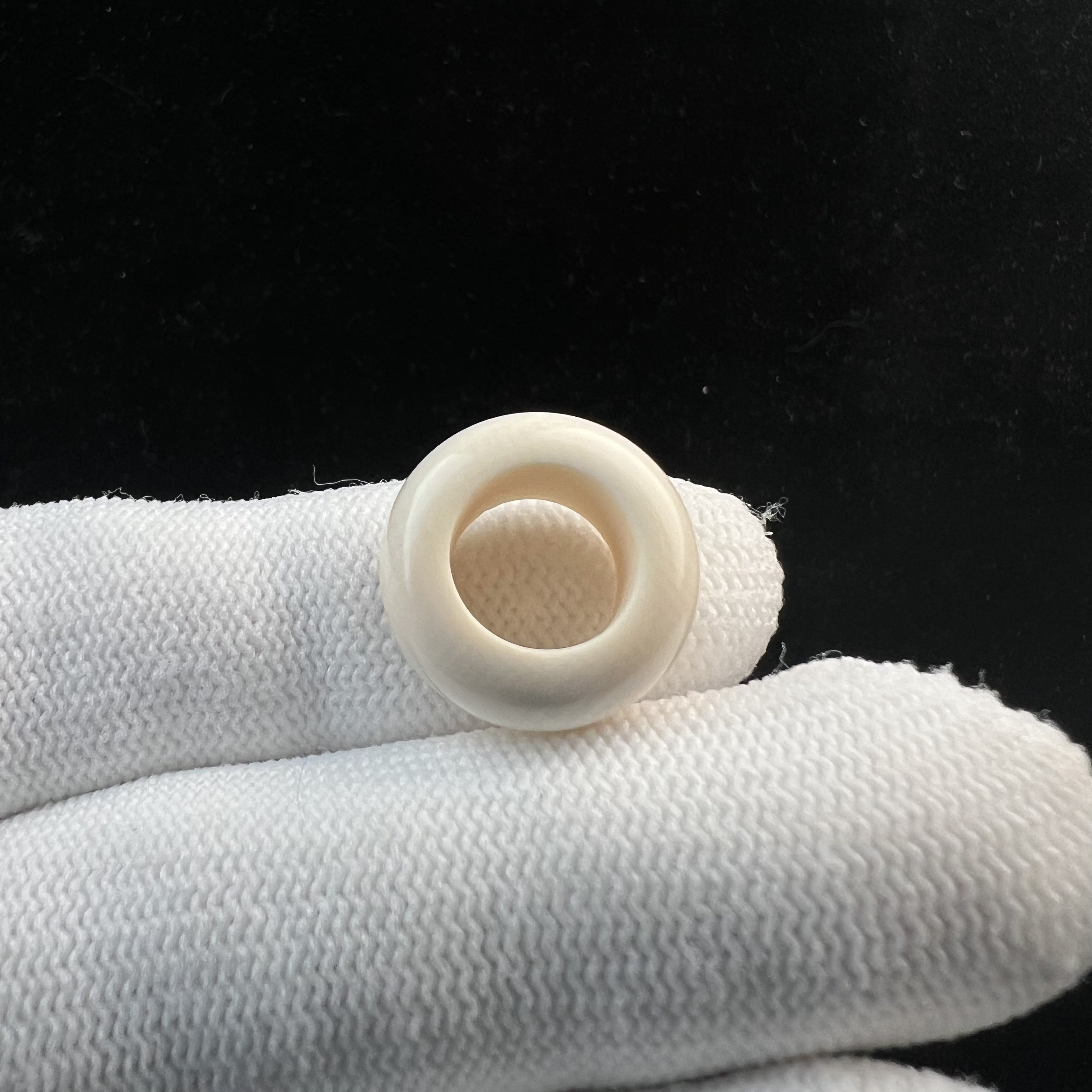 J4508天然猛犸牙跑环戒指内径10mm支持鉴定 假一罚四