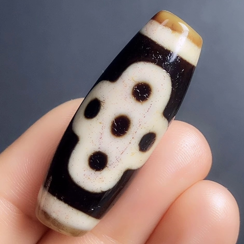 任小攀顶料满朱砂五眼闪电天珠天然玛瑙真品项链手串37.9x13.1